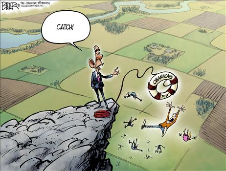 Nov 2013 Obamacare Lifesaver Cartoon