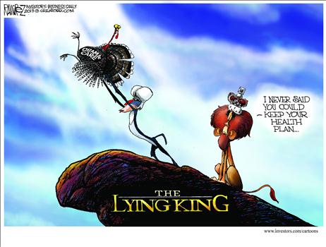 Obamacare Lying King Cartoon