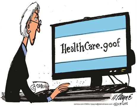 Obamacare Website Goof Cartoon