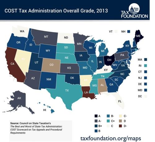 Tax Administration Map of States
